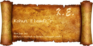 Kohut Elemér névjegykártya