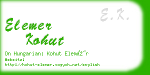 elemer kohut business card